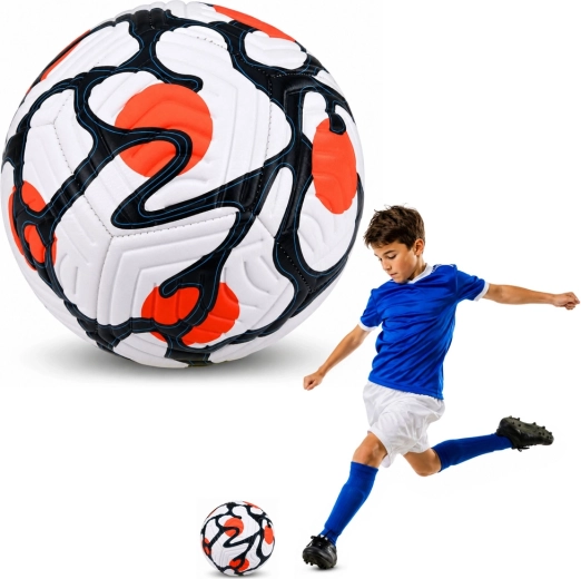Pallone da calcio da allenamento misura 5 (circa 22 cm) bianco-arancione
