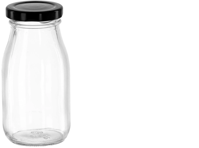 Bottiglietta per succhi da 200 ml con tappo a vite in metallo da 50 mm