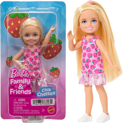 Barbie Club Chelsea bionda in abito con fragole 14 cm