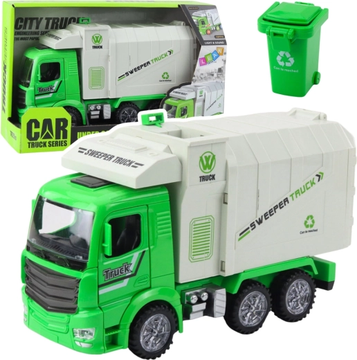 Camion della nettezza urbana cittadino con luci e suoni – verde
