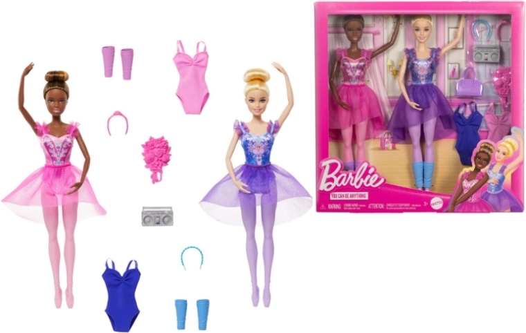 Barbie set di due bambole ballerine con accessori