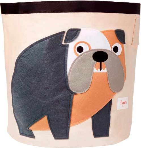 3 Sprouts cestino contenitore per giocattoli Bulldog Grey