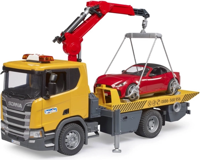 BRUDER Scania Super 560R carro attrezzi con roadster, luci e suoni