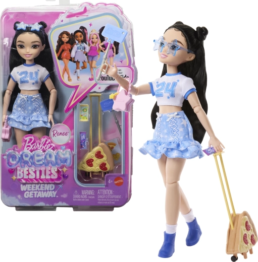 Barbie Dream Besties Renee – bambola alla moda con accessori per una gita del weekend