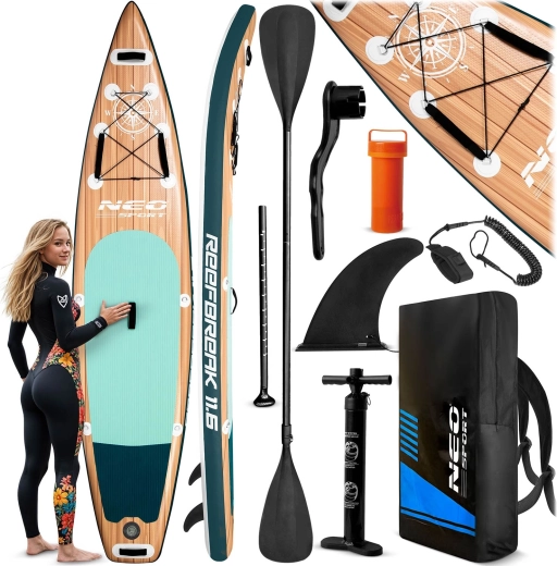 Paddleboard SUP gonfiabile Neo-Sport Reefbreak 11’6 (350 cm) set