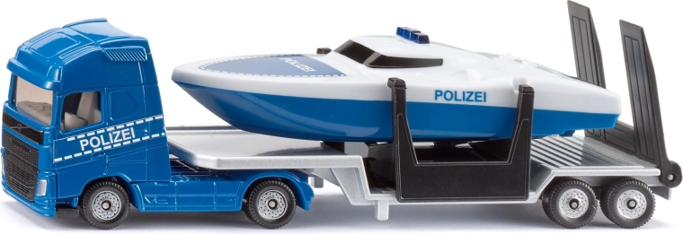 Siku Super trattore Volvo con rimorchio e motoscafo della polizia (1:87)