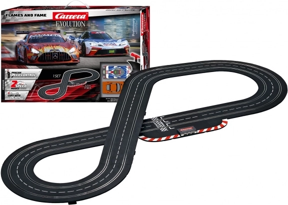 Pista elettrica Carrera Evolution Flames and Fame 5,3 m con Mercedes‑AMG GT3 e KTM X‑BOW