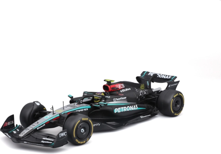 Kit di montaggio Bburago Racing modello Formula Mercedes‑AMG Petronas W15 2024 #44 Lewis Hamilton 1:24