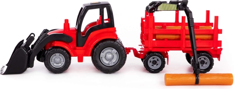 Rimorchio forestale con braccio gru