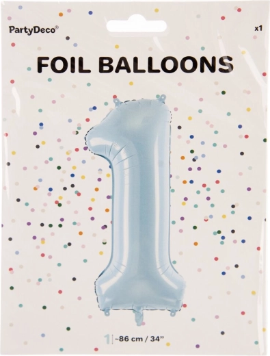 Palloncino in foil numero 1 blu 86 cm