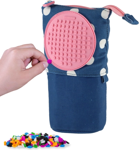 Astuccio pop-up Pixie Crew blu con pois bianchi