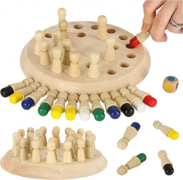 Gioco di memoria logico in legno – pioli colorati