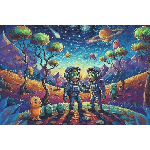 Motivo spaziale pieno di fantasia