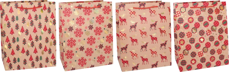 Borsa regalo natalizia L 31 × 42 × 12 cm - 1 pezzo