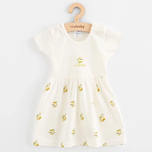 Vestito per neonata in cotone biologico a maniche corte New Baby Olive