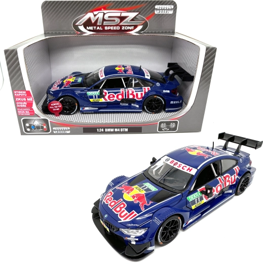 Modello in metallo BMW M4 DTM Red Bull con luci e suoni 1:24