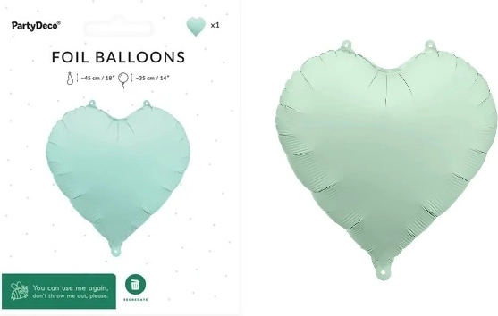 Palloncino in foil a cuore 45 cm verde opaco
