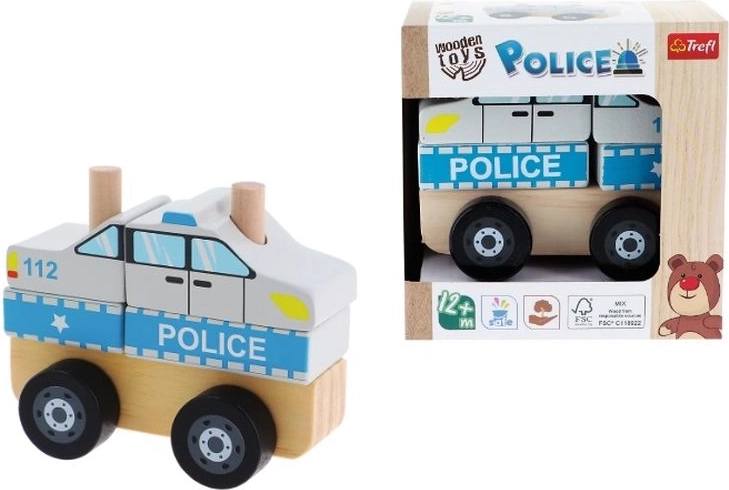 Trefl giocattolo in legno auto della polizia