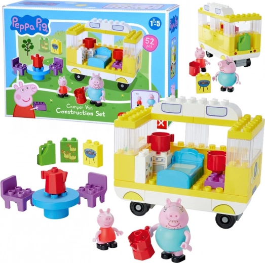Set di costruzione camper PEPPA PIG – campeggio con papà, 52 pezzi