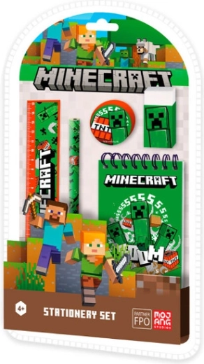 Set da scrittura Minecraft composto da cinque pezzi
