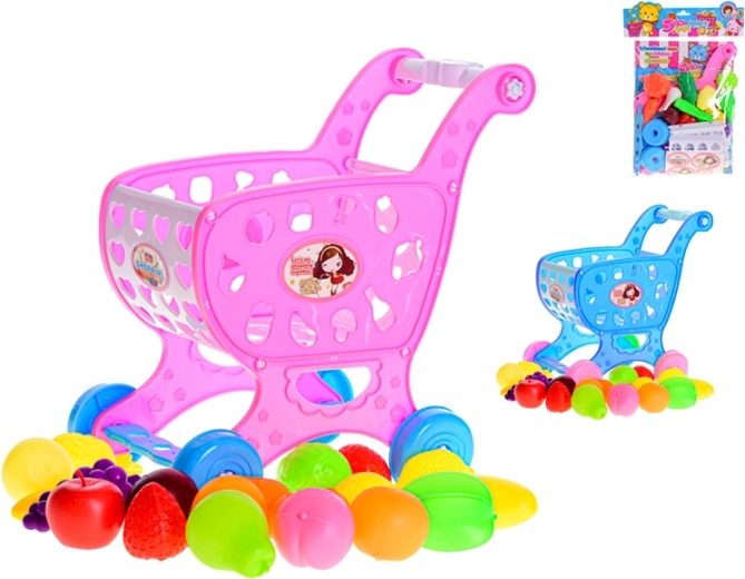 Carrello della spesa per bambini con frutta