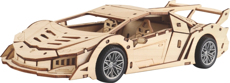 Kit di costruzione in legno di un'auto da corsa