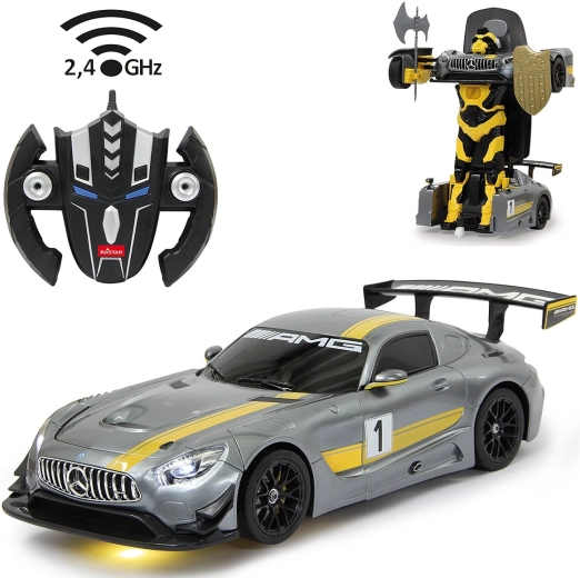 Auto/robot RC trasformabile Jamara Mercedes-Benz AMG GT3 1:14 2,4 GHz grigia - 1 pezzo