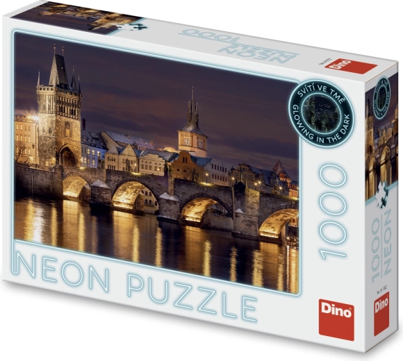 Puzzle Ponte Carlo notturno neon 1000 pezzi