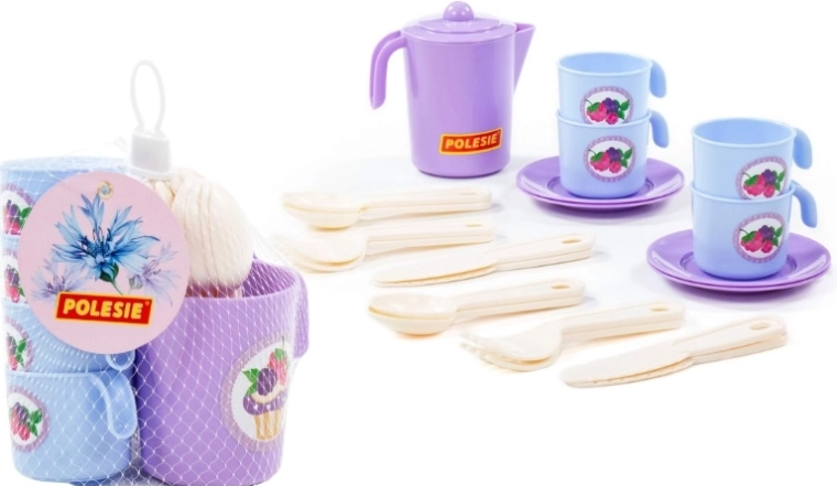 Servizio da tè per bambini con stoviglie e posate