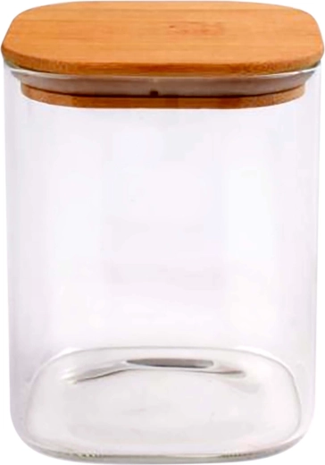 Barattolo in vetro borosilicato da 930 ml con coperchio in bambù
