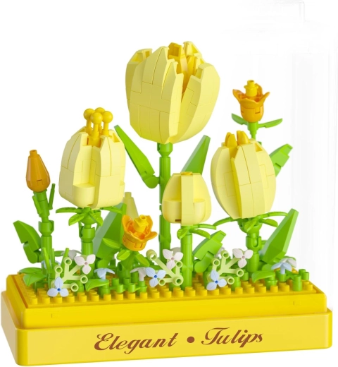 Tulipani decorativi costruiti con i mattoncini