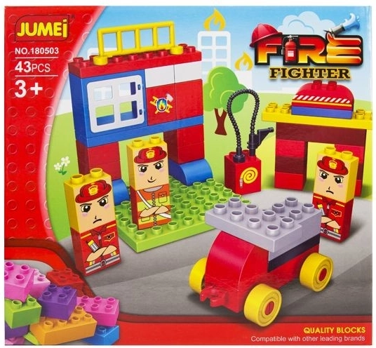 Costruzioni Jumei 3+ stazione dei pompieri – 43 pezzi, 28 × 26 cm - 1 pezzo