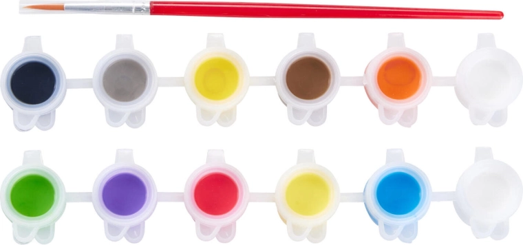 Colori e pennello nella confezione – crea senza acquistare altro