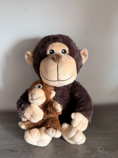 Steppos peluche riscaldabile per microonde scimmietta con cucciolo
