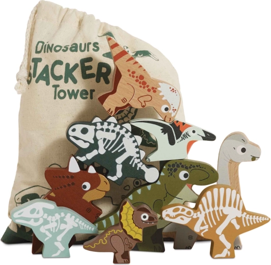 Le Toy Van figurine in legno di dinosauri – puzzle impilabile