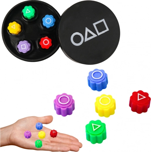 Gioco di abilità Gonggi – set di dadi in custodia, 5 pz