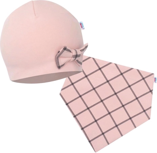 Cappellino da allattamento e scaldacollo NEW BABY Missy rosa
