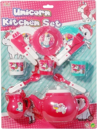 Set di stoviglie in plastica per bambini con unicorno - 1 pezzo