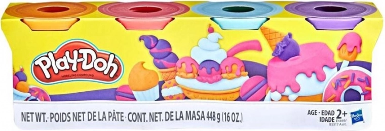 Play-Doh 4 vasetti di pasta da modellare – set A – Sweet