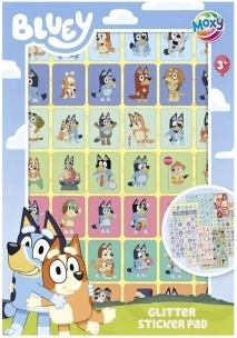Adesivi glitter Bluey – quaderno da 8 fogli