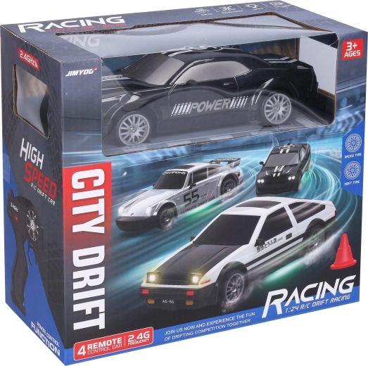 Auto RC da drifting radiocomandata nera 21,5 cm