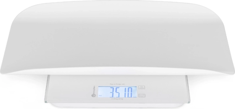 Pesata sicura dei neonati con vaschetta rimovibile