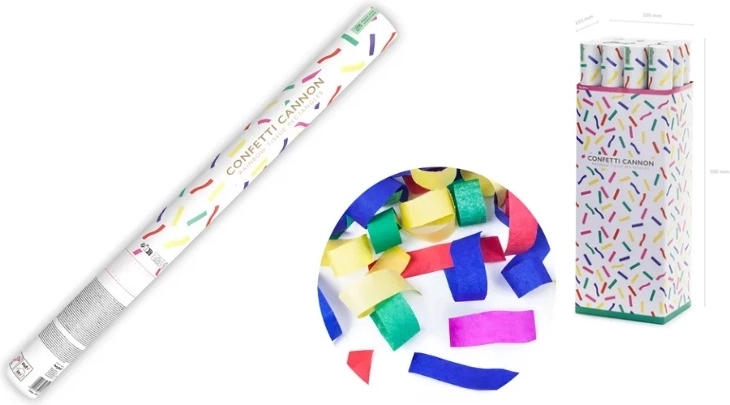 Mix di coriandoli di carta colorati – tubo sparacoriandoli 60 cm