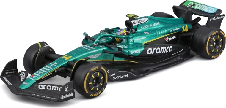 Bburago Aston Martin AMR25 2025 #14 Fernando Alonso 1:43 in box decorativo