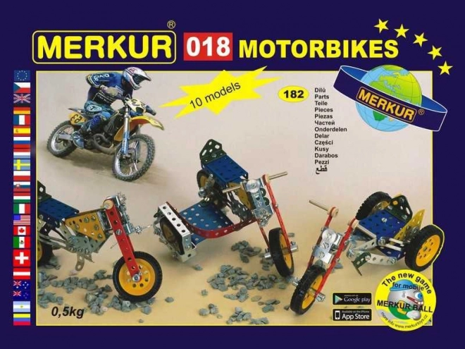 Merkur moto – kit di costruzione in metallo 174 pezzi, fino a 10 modelli