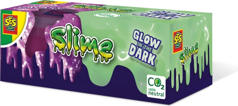 Slime fosforescente al buio con glitter, 2 pz