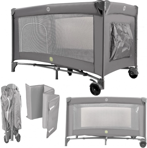 Lettino da viaggio per bambini 60 × 120 cm con telaio pieghevole e materasso