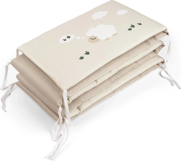 Paracolpi imbottito per lettino Done by Deer Tiny farm, color sabbia