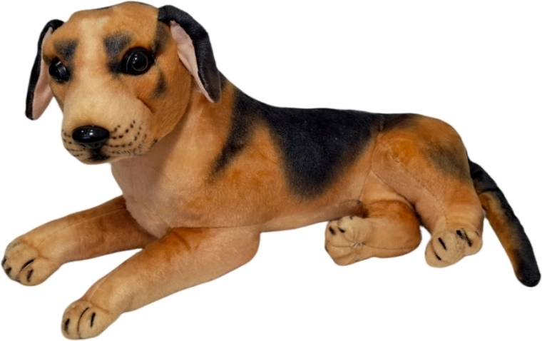 Cane di peluche in versione marrone-nera