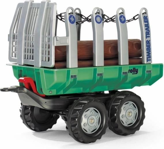 Rimorchio verde con tronchi Timber Trailer